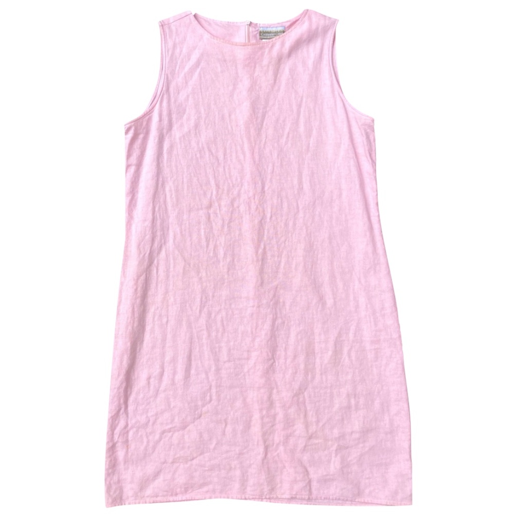 Coldwater Creek Pink Linen Blend Shift Dress • M